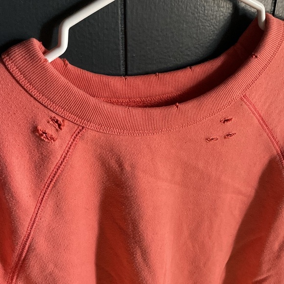 Arie Distressed Salmon Cropped Sweater - Picture 2 of 5